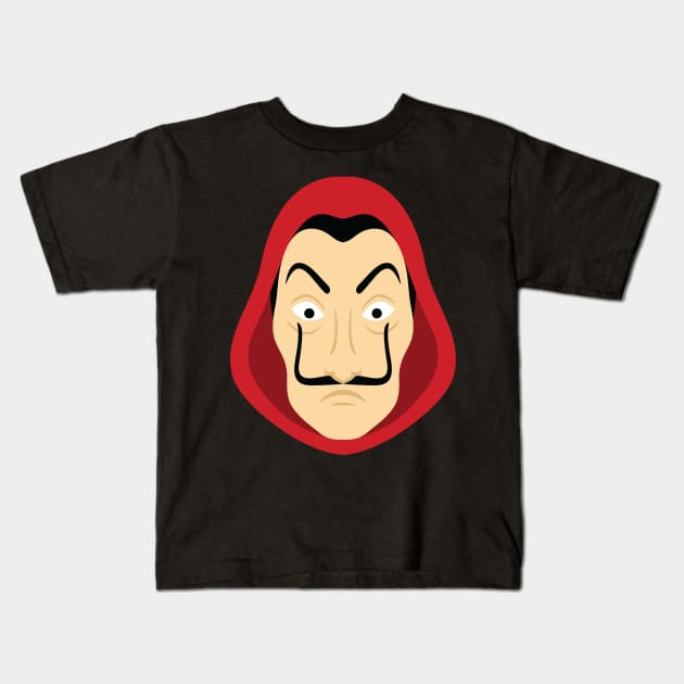 Money Heist Mask Kids T-Shirt by YoshFridays